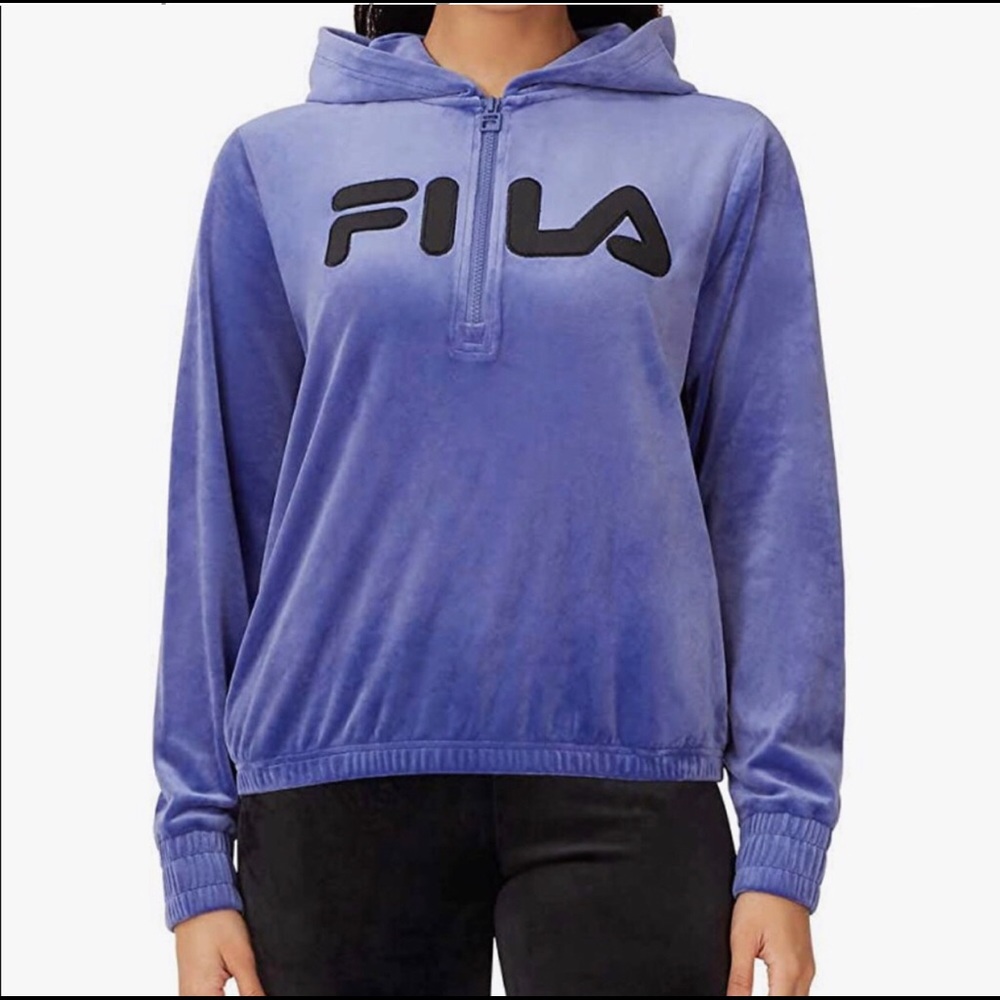 Fila Velor Hoddie with quarter zipper